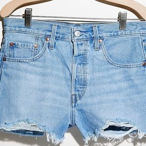 levi’s 501 high rise denim shorts